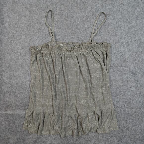 Anthropologie Top Womens Extra Large Amadi Tank Shimmer Metallic - Picture 2 of 10